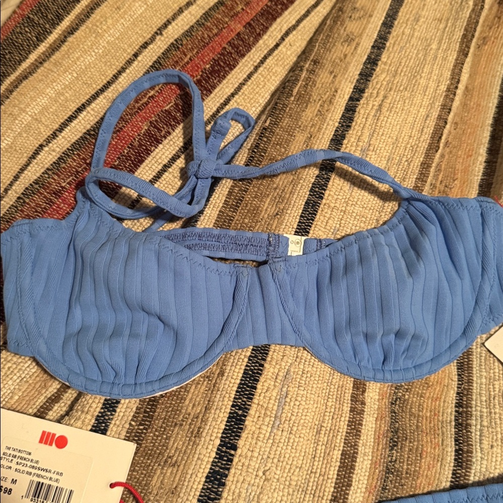 NEW SOLID & STRIPED Eva and Tati bikini in french blue - Picture 4 of 5